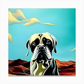 Boxer Dog In The Desert Canvas Print