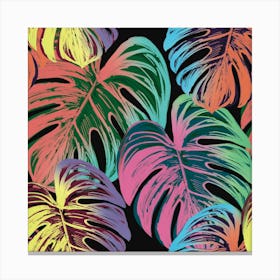 Leaves Tropical Jungle Pattern 1 Canvas Print