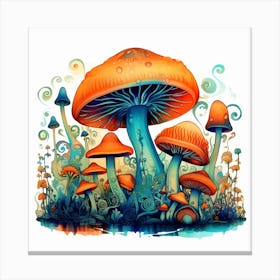 Mushrooms In The Meadow 1 Canvas Print