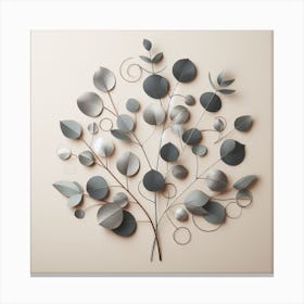 Scandinavian style, Silver eucalyptus branch 3 Canvas Print