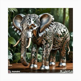 Elephant In The Forest Canvas Print