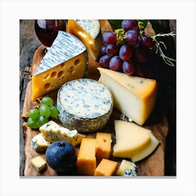 Cheese And Grapes Canvas Print