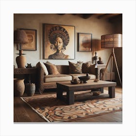 African Living Room Canvas Print