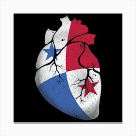Panama Heart Flag Canvas Print