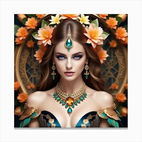 Beautiful Woman In A Fantasy Costume Canvas Print