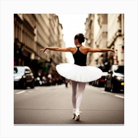 Ballerina On The Street Canvas Print