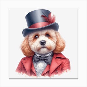 Dog In Top Hat Canvas Print