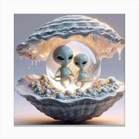 Aliens In Shell 2 Canvas Print