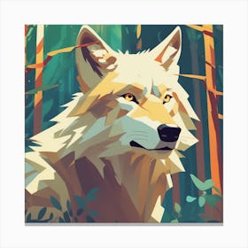 Wolf In The Woods 38 Canvas Print