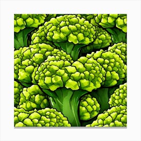 Seamless Pattern Of Broccoli 4 Canvas Print