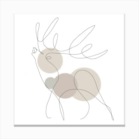 Deer Fallow Deer Boho Antlers Stately Drawing Rut Mammal Canvas Print