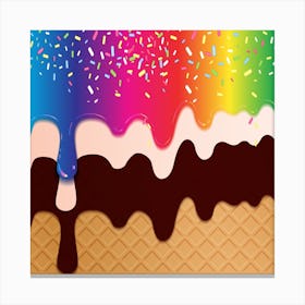 Rainbow Ice Cream Canvas Print