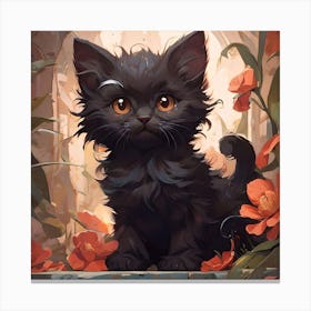 Black Kitten Canvas Print