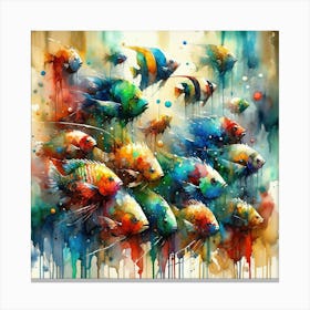 Aquatic Dance Of Hues Canvas Print