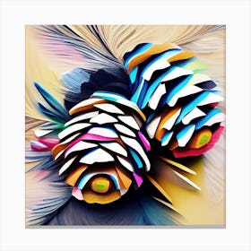 Colorful Pine Cones Abstract Canvas Print