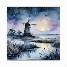 fenland night Canvas Print