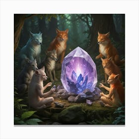 Crystal Foxes Canvas Print