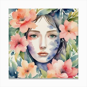 Watercolor Flower Painting Canvas Print