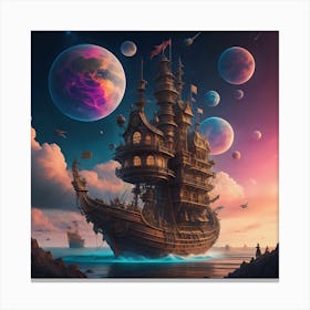 Steampunk Pirate Ship 1 Canvas Print