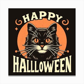 Happy Halloween Cat Canvas Print