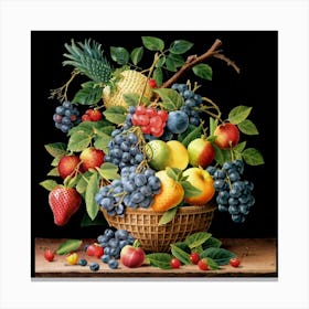 A collection of different delicious fruits 15 Canvas Print