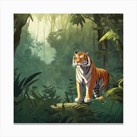 Tiger In The Jungle 8 Canvas Print