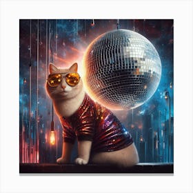 Disco Cat 2 Canvas Print