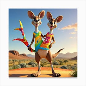 Kangaroos Canvas Print