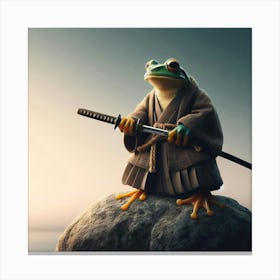 Frog With Sword Canvas Print