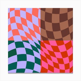 Warped Checker Quarter Square Canvas Print