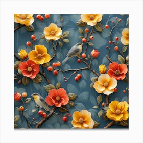 Birds On A Branch Canvas Print