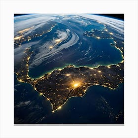 Earth At Night 31 Canvas Print