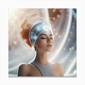 Woman With A Futuristic Headpiece Canvas Print