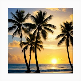 Sunset At The Beach Canvas Print