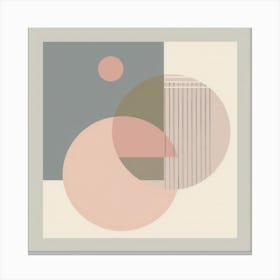 Whispers of Geometry: Pastel Elegance in Minimalist Form Canvas Print