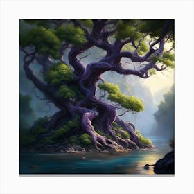 Twisted Purple Tree Canvas Print