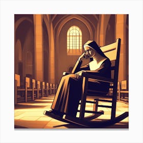 Mourning the Faithless (nun, catholic, religious, sad) Canvas Print