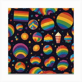 Rainbow Seamless Pattern Canvas Print