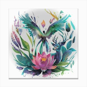 A Vibrant Watercolor Tattoo Design Canvas Print