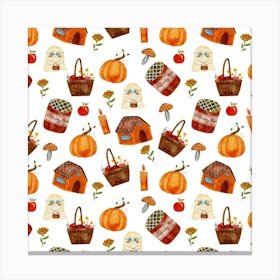 Autumn cozy elements Canvas Print