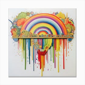 Rainbow Dripping Canvas Print