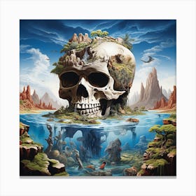 Skull In The Water 10 Canvas Print