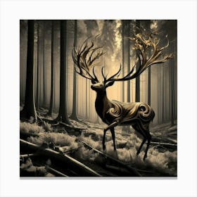 Deer In The Forest 5 Canvas Print