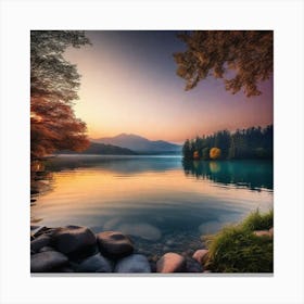 Sunset Over Lake 9 Canvas Print