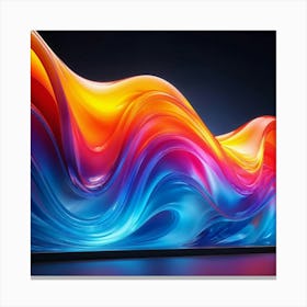 Vibrant 3d Abstract Design Featuring Flowing Signal Colors Cascading Spectrum Overlap Dynamic Swir Canvas Print