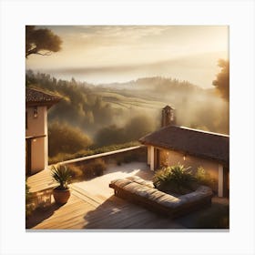 Firefly Rustic Rooftop Spanish Villas Landscape 23428 Canvas Print