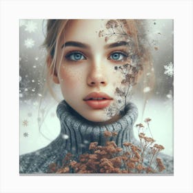 Winter Beauty Portrait Canvas Print