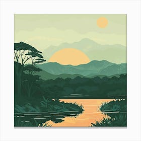 Sunset In The Jungle 3 Canvas Print