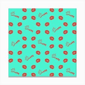 Chic Sexy Glamour Queen Kiss Mint Canvas Print