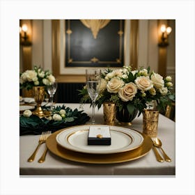 Gilded Table Setting Canvas Print